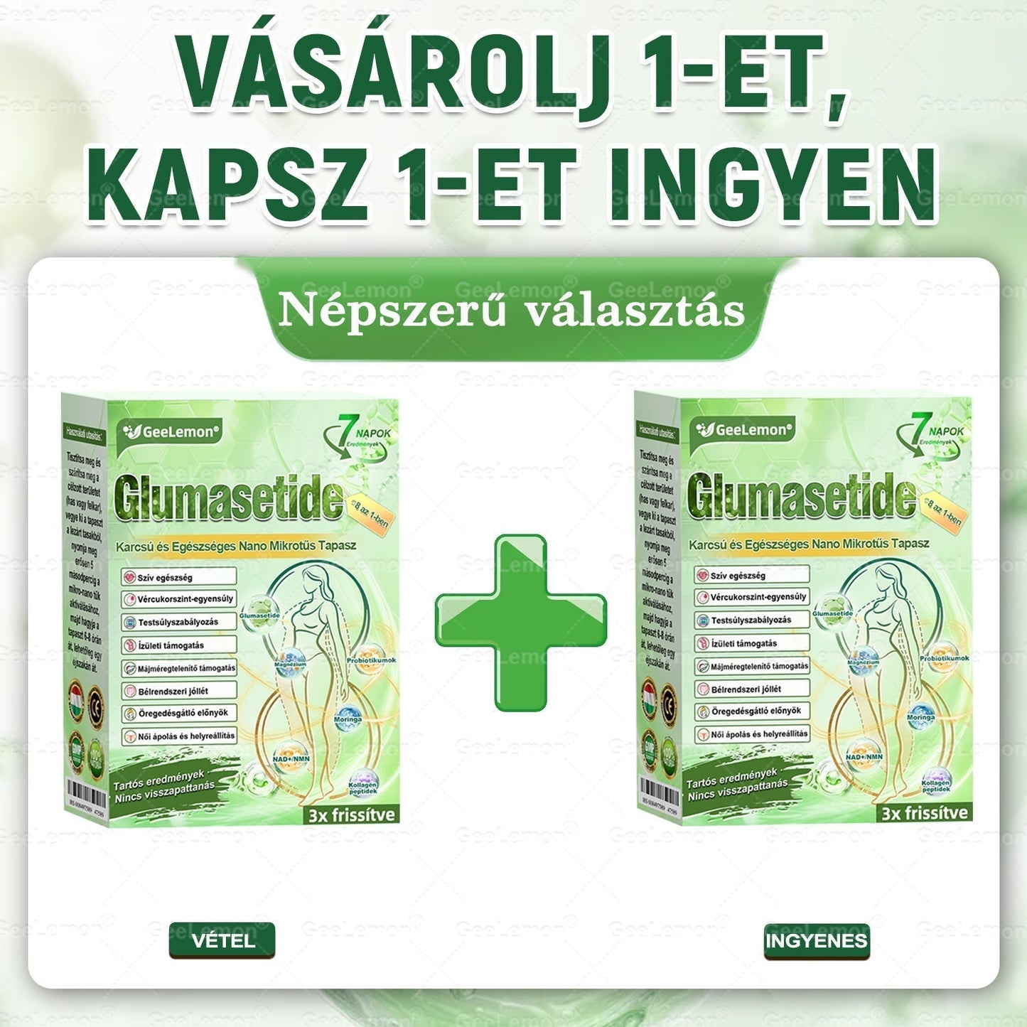 🔥GeeLemon® Glumasetide 8az 1-ben Karcsú és EgészségesNano Mikrotűs Tapasz (Napi 1alkalom – látható változásakár 7 nap alatt) ✅ Elhízásra,bőrfeszesítésre,cukorbetegségre, alvásiapnoéra, ízületekre stb 2.
